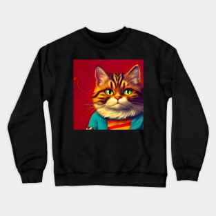 Colorful Cat Art Designs Crewneck Sweatshirt